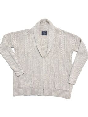 Abercrombie & Fitch Open-Front Cable Knit Shawl Collar Cardigan Sweater Size XS